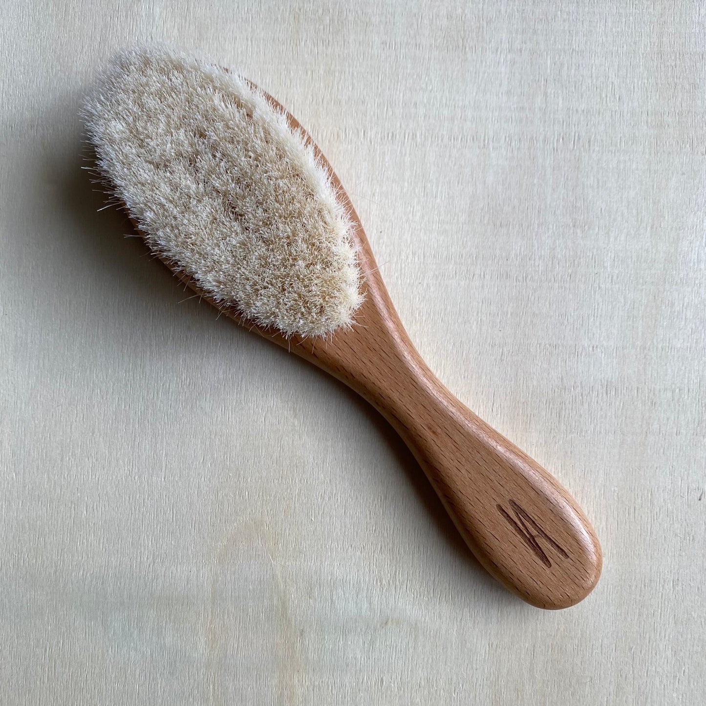 Natural Baby Hair Brush with initialled handle (A-Z)