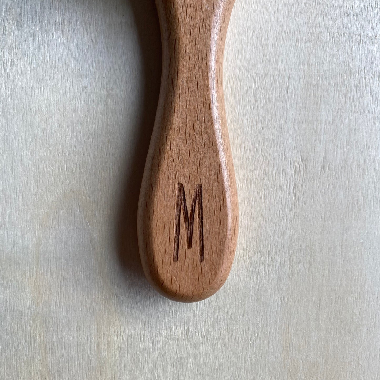 Natural Baby Hair Brush with initialled handle (A-Z)