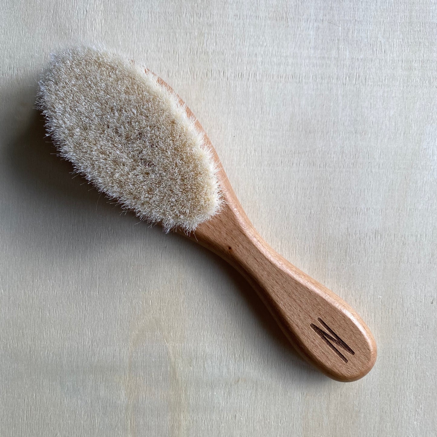 Natural Baby Hair Brush with initialled handle (A-Z)