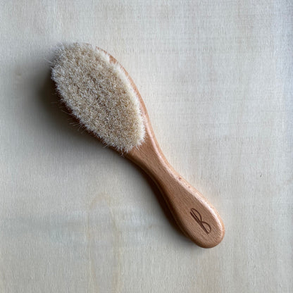 Natural Baby Hair Brush with initialled handle (A-Z)