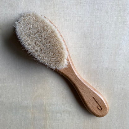 Natural Baby Hair Brush with initialled handle (A-Z)