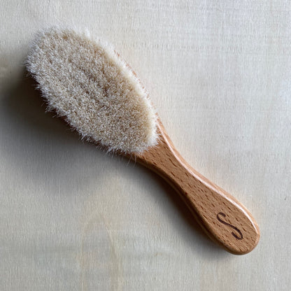 Natural Baby Hair Brush with initialled handle (A-Z)