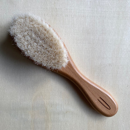 Natural Baby Hair Brush with initialled handle (A-Z)